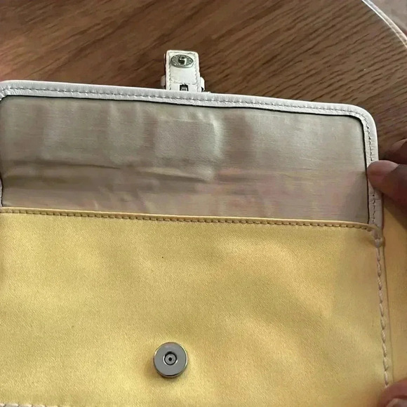 Coach Yellow & White Wristlet and Red Coach Like Wallet With Beige Leather Trim - Picture 8 of 12